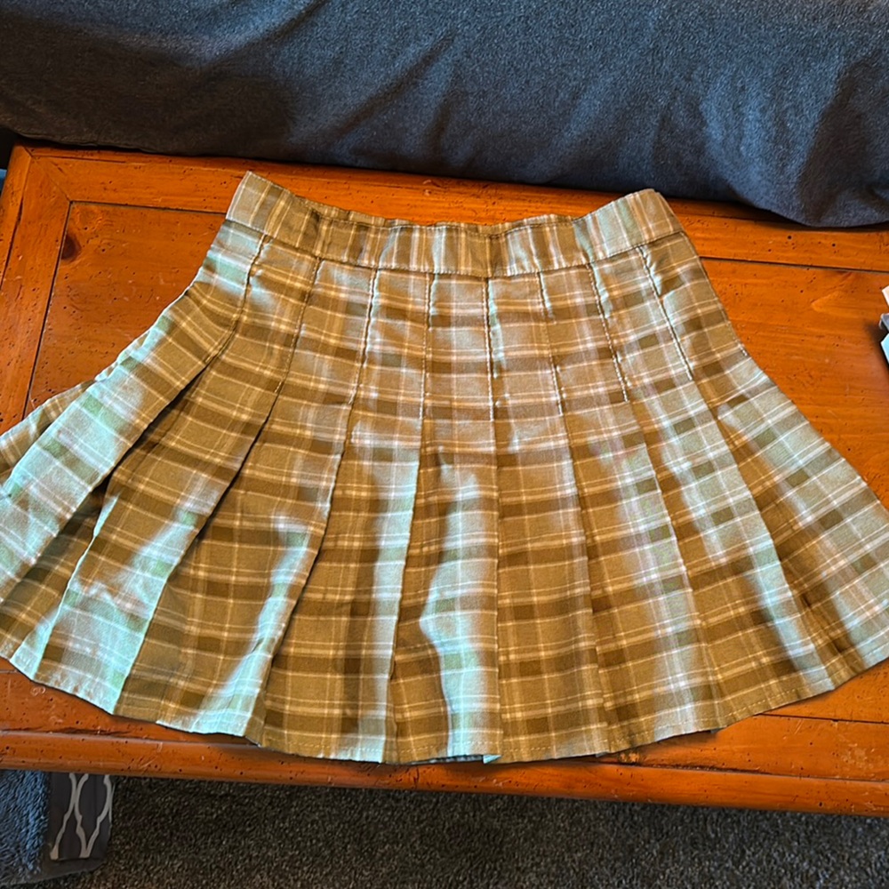 Plaid Pleated Skirt